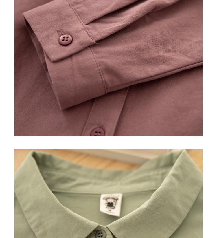 Korean Style Autumn Casual Doll Collar Long Sleeve Shirt