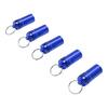 5pcs Mini Keychain Tablets Case Water Proof Aluminum Alloy Portable Outdoor Tablets Container 22x52mm Blue
