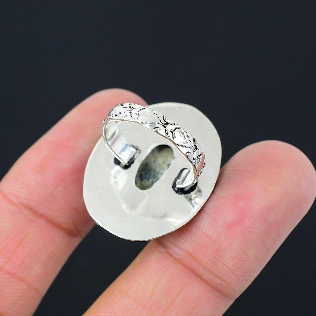 Natural K2 Jasper Gemstone Statement Ring Size 7 925 Sterling Silver For Women