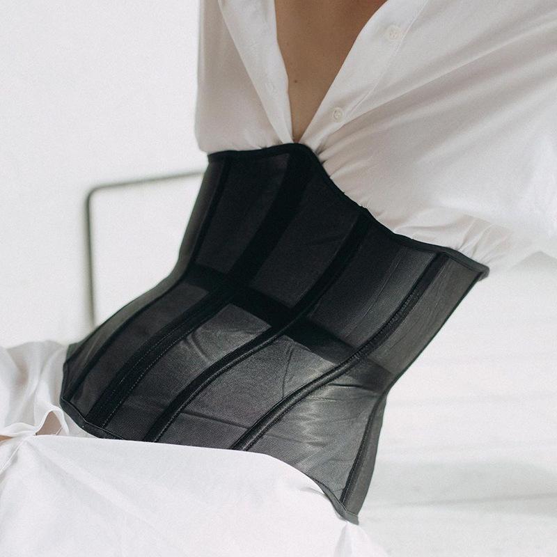 Women's European & American Mesh Lace-up Slimming Corset Vest
