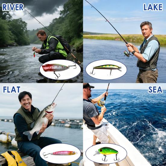 Fishing Advent Calendar 2025 for Men 24 Days Christmas Countdown with 24 Fishing Lures Baits Set Xmas Gift for Dad Boyfriend Fishermen