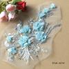 New Chiffon Three-dimensional Flower Cloth Stickers Beaded Mesh Embroidery Cloth Stickers Lace Patch Clothes Decoration Accessor