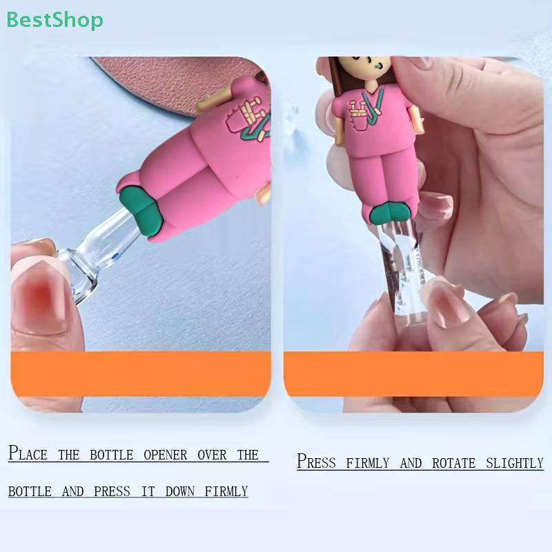 Ampoule Bottle Opener with Soft Rubber Keychain - Cartoon-style Creative Small Gift