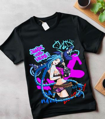 Maglietta Jinx Arcane Cartone Animato Anime Giapponese Maglietta Grafica Jinx Arcane regalo