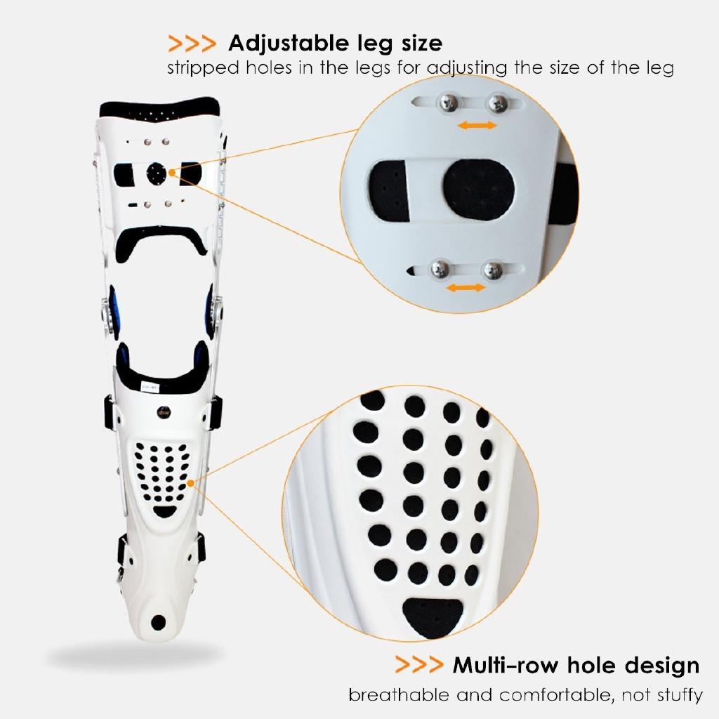 Calf Ankle Foot Fixed Bracket Orthosis Ankle Leg Knee Stabilizer Hinged Orthosis Support Brace Adjustable Fracture Protector PE Plastic