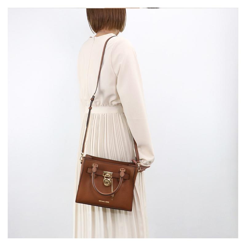 MICHAEL KORS handbag Hamilton Letter LOGO Lock Key Accessories Simple Commuting Solid Color Zipper Closure Leather Shoulder Bag Crossbody Bag Women's