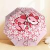 1pc Fox Cherry Blossoms Automatic Folding Umbrella 8 Rib Iron Frame,  Suitable for Travel, Daily Use, Birthday, Women & Men Gift c1231063