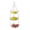 Organizzatori Appesi a 3 Livelli Cesto Frutta Porta Verdura per Soffitto Cucina Filo di Ferro Battuto Catena Rastrelliera Portaoggetti Decorazione