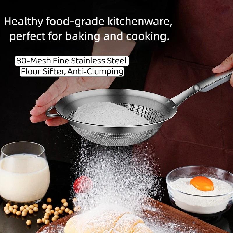 304 Stainless Steel Strainer Filter Spoon Long Handle Fine Mesh Filter Spoon Fat Skimmer Spoon Food Grade Heat Resistant