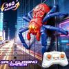 1 Set Giocattoli Scherzo a Movimento Rapido Ragno Strisciante Telecomandato con Occhi Rossi a LED Ragno Rampicante Giocattolo con Telecomando per Bambini Regalo