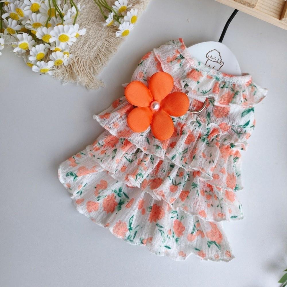 Breathable Female Puppy Dress Sweet Pet Princess Dress Dog Layered Dress  for Small Dog Cat
