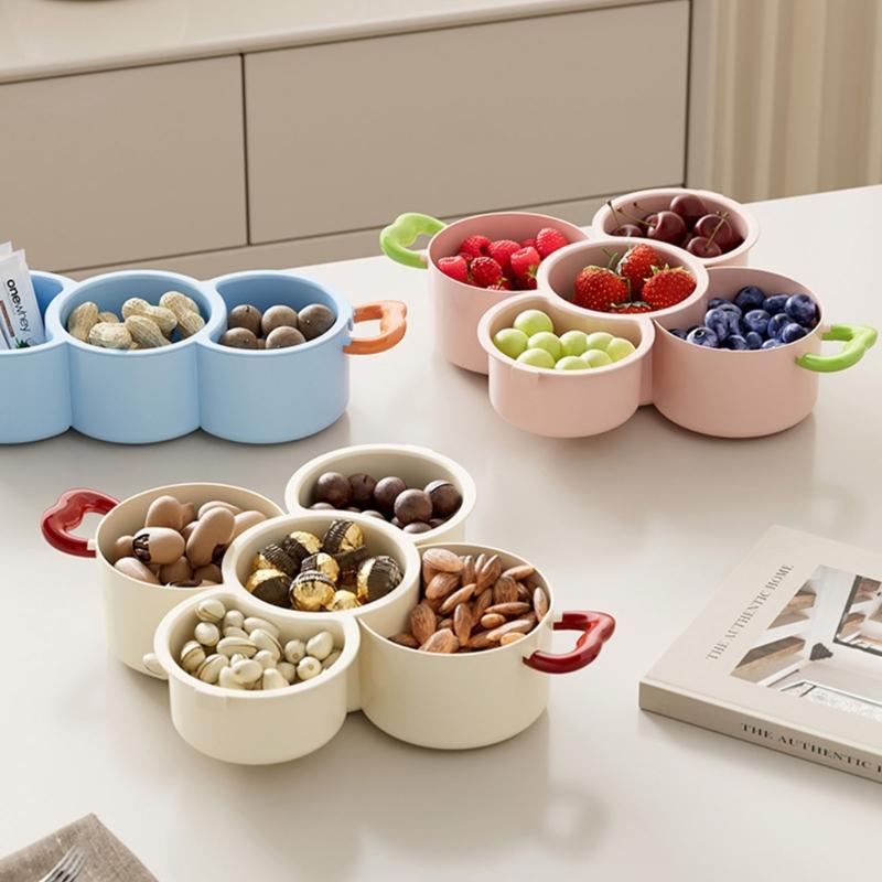Pack of 1 Removable Drain Basket Fruit Bowl Double Layer Design for Hygienic Storage Snacks and Fruits PP Plastic