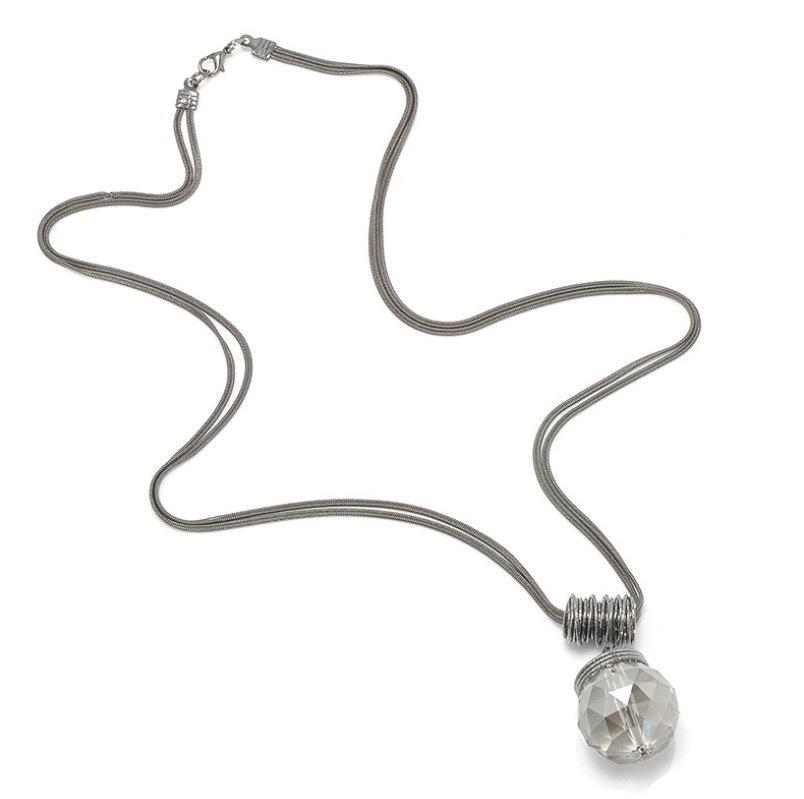 

Женская цепочка для свитера NK-249: Модное колье-цепочка плоская змейка с длинной лампочкой