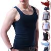 M-Garderobe, Übergröße, für Herren, sportlich, einfarbig, ärmellos, V-Ausschnitt, schmal, nahtlos, Tanktop