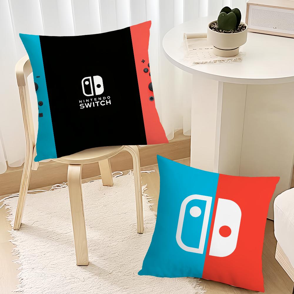 Game S-Switch Blue Red Cushion Cover Living Room Headboard Bedroom Office Cushion Cushion Sofa Nap Time Pillow Case