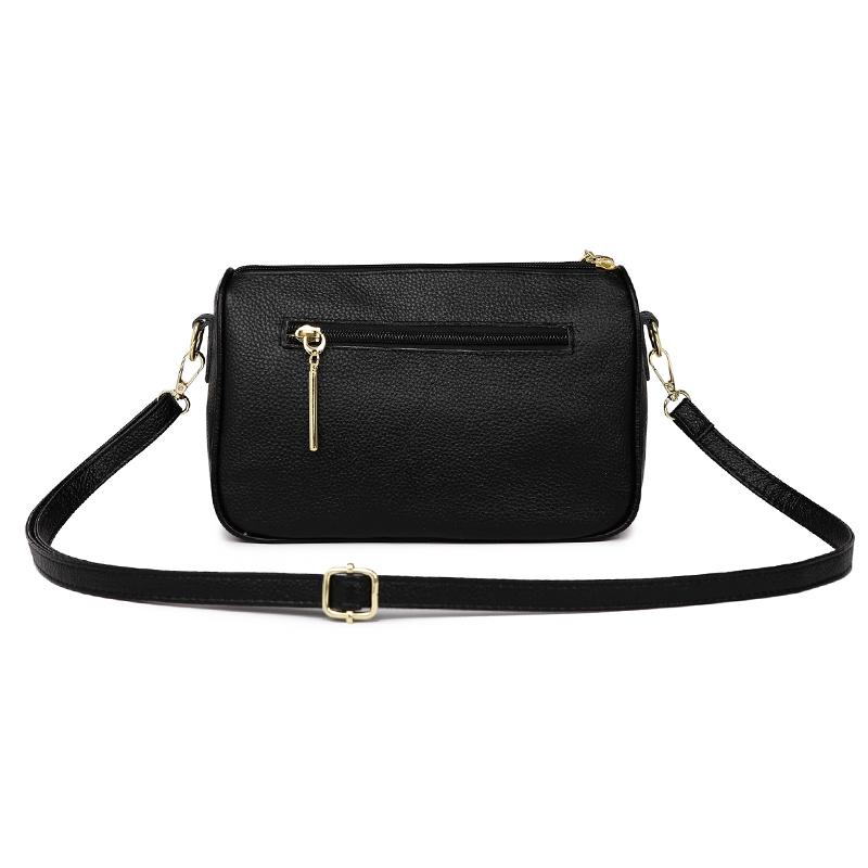 100% Genuine Leather Women Crossbody Shoulder Bags 2026 Luxury Solid Color Cow Leather Handbag High Quality Female Messenger Sac