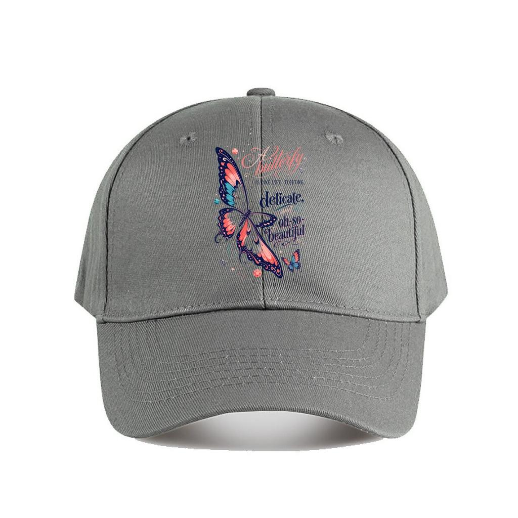 Graceful Butterfly Life Quote Artwor Baseball Cap Fashion Outdoor Sports Sunhat Unisex Snapback Cap Womens
