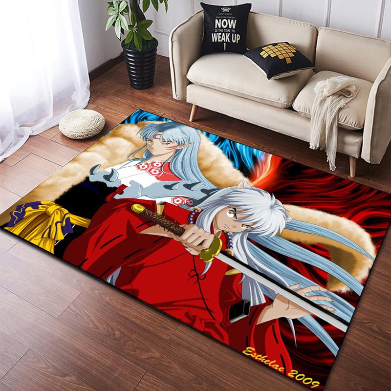 Anime Inuyasha Carpet Kitchen MatEntrance Doormat Bedroom Floor Decoration Living Room Carpet Bathroom Anti-slip Rugs