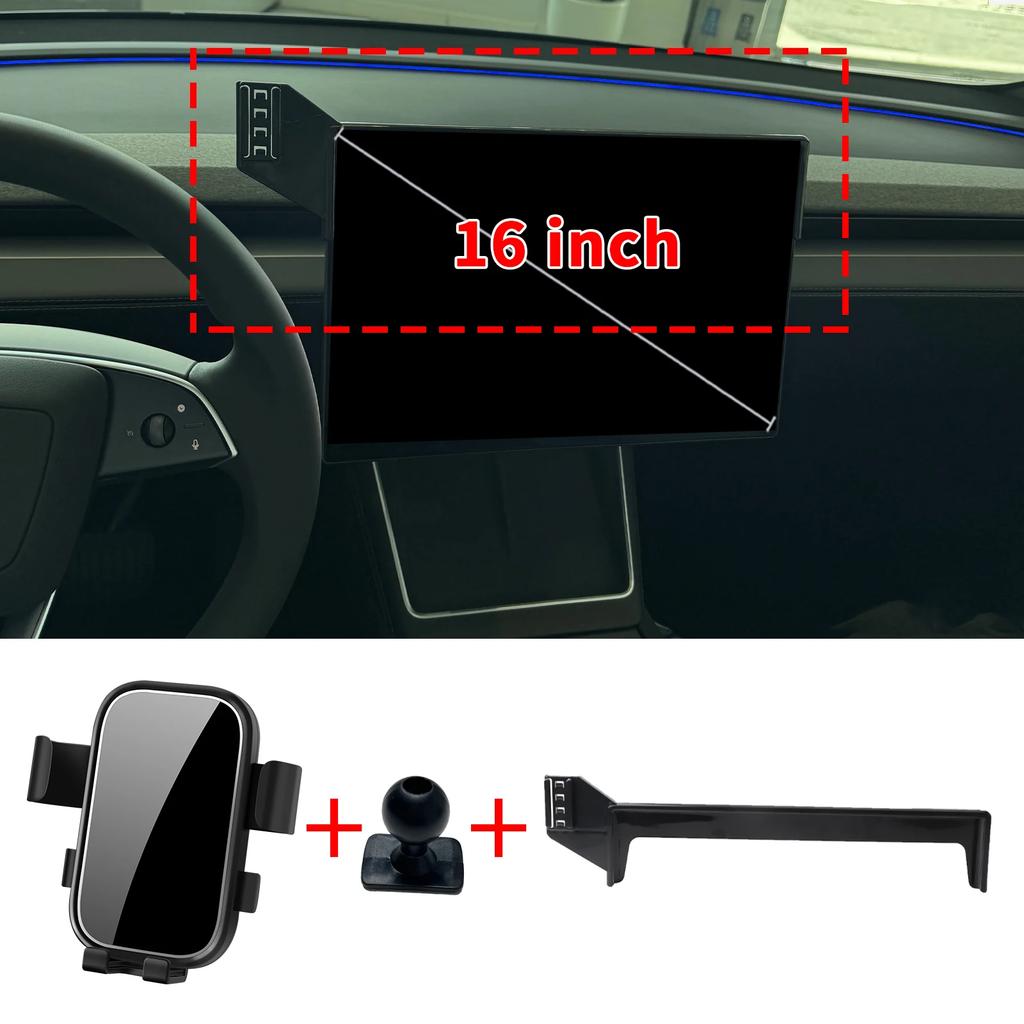 for Tesla Model Y YL L 2026 2027 16inch LHD Easy tall Screen Mount Car Phone Holder