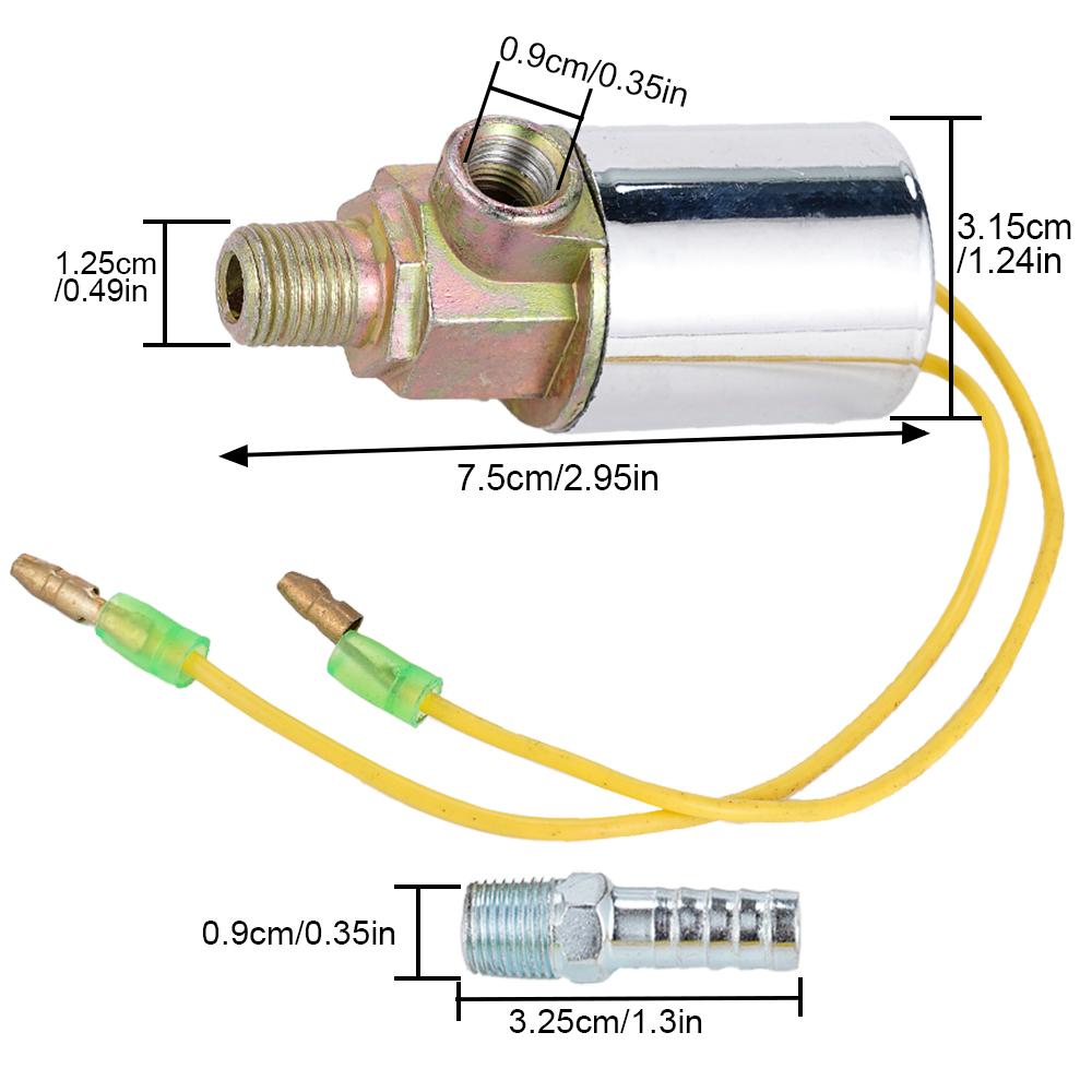 1/4inch 12V 24V 10A NEW Metal Car Train Truck Air Horn Electric Solenoid Valve Heavy Chrome