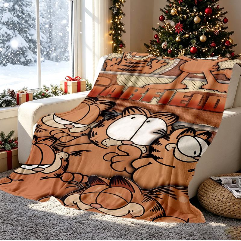 Garfield Pattern Blanket for Home Decoration, Bed, Sofa, Car Travel, Camping, Suitable for All Seasons, Birthday Christmas Gift