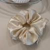 Korean Satin Polka Dot Scrunchie Hair Tie for Women and Girls.