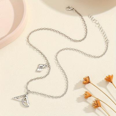 Fashion Personality Vintage Ruler Book Pendant Necklace Simple Creative Clavicle Chain For Graduation Season's Gift