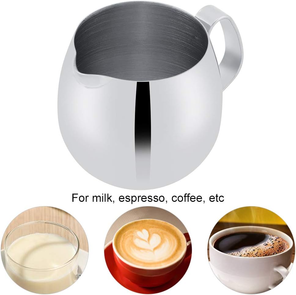 10oz Stainless Steel Milk Frothing Pitcher – 300ml Precision Spout for Latte Art, Barista-Grade Steaming Jug, Coffee Accessories