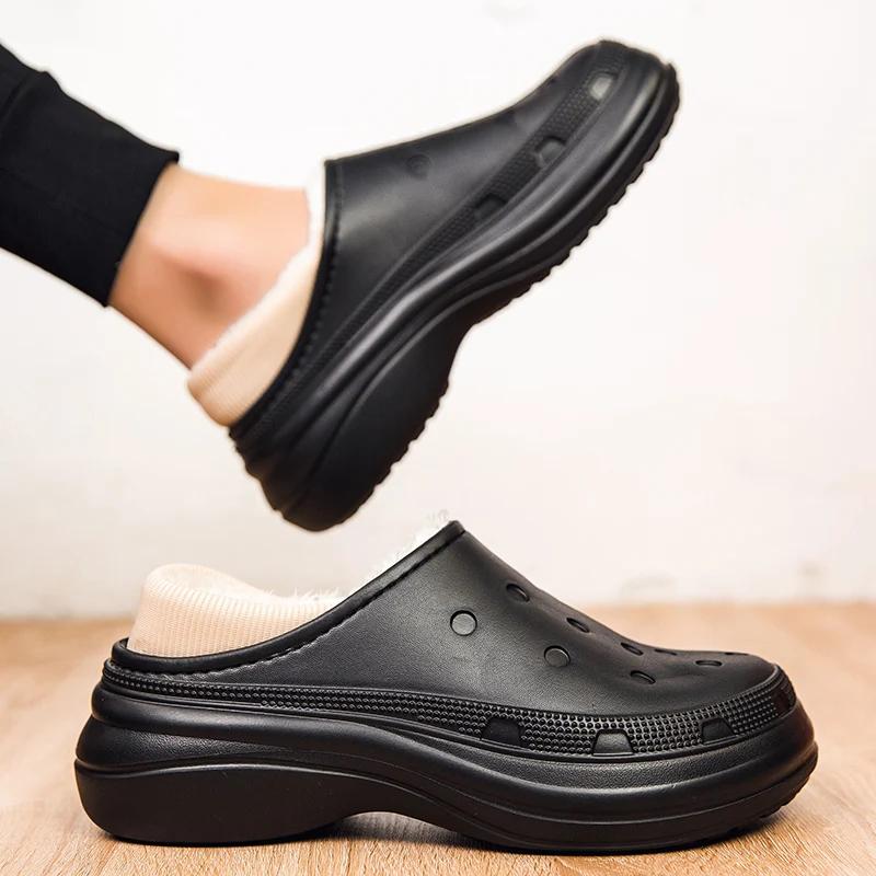 Fashion Men's Slippers Mans Cotton Slipper Casual New Shoes Winter Indoor Outdoor Water Proof Mainly Push Soft Comfortable Lightweight