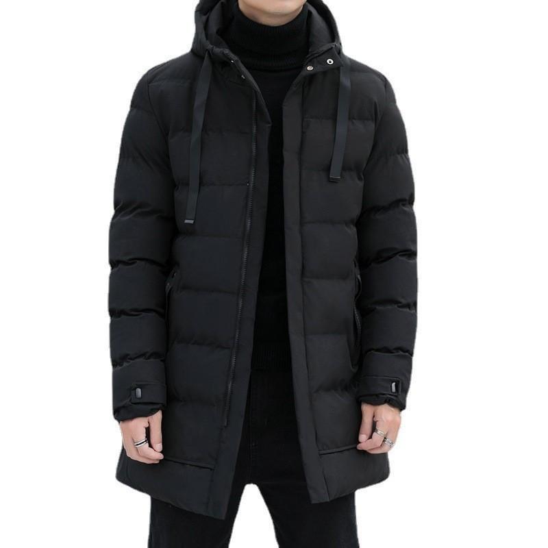 Medium and Long Cotton-padded Clothes Men's Hooded Cotton-padded Clothes Winter New Tooling Cotton-padded Clothes Long Cotton-padded Jackets