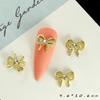 10 Pcs Bow Nail Charms Alloy Pearls Bowknot Decoration For Manicure Diy Accessories Parts Ribbon Gold Silver Nail Parts Jewel