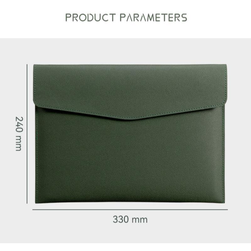 1PC Fashion A4 Leather Document Bag High-end Document Bag Information Bag Waterproof Business Office Snap Buckle Thickened Storage Bag
