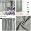 Cotton Linen Sheer Curtains Semi Transparent Voile Rod Pocket Curtains for Bedroom Living Room Light Filtering Window Curtains