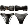 2Pcs/Set Summer Bikini Set Backless Bathing Soft Striped Print Women Swimwear Water