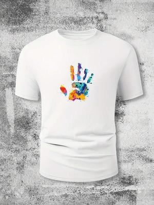 2026 Nový vzor Letní top, Unisex barevné tričko s ručním potiskem