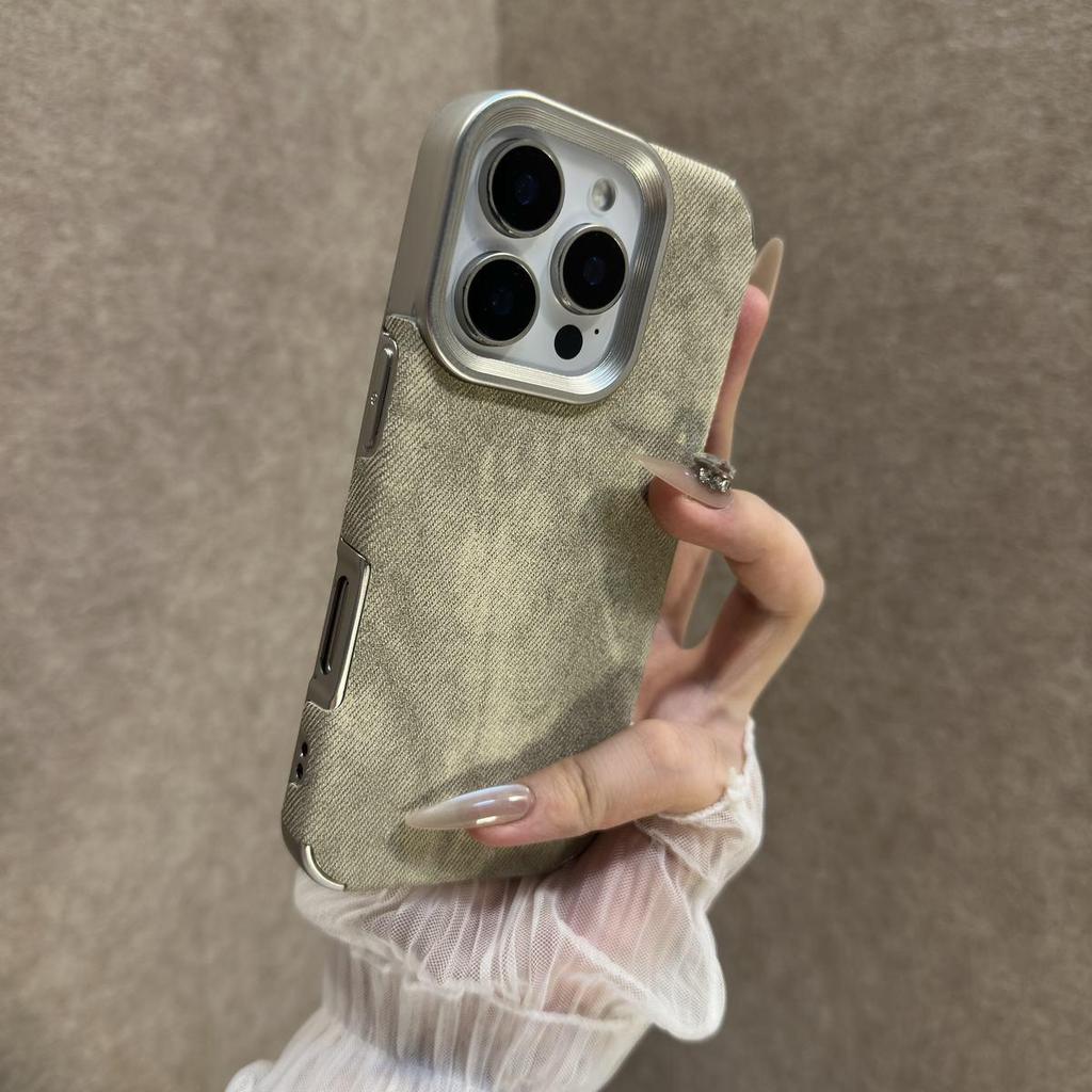 Retro Denim Soft Phone Case for iPhone 13/15/16/17 Pro Max - Stylish Full Coverage Unisex