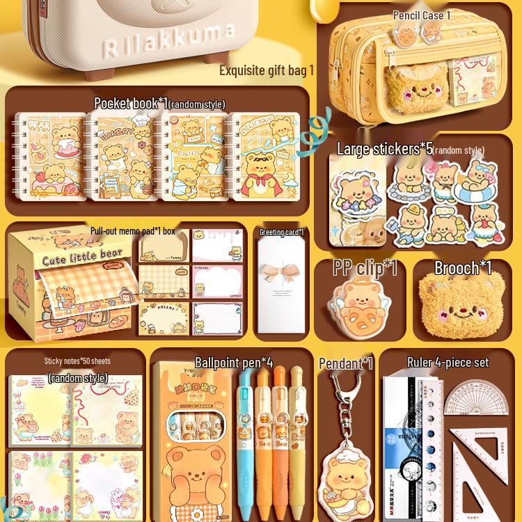 Butterbär Briefpapier Geschenkbox: Zurück zur Schule Set für Kinder, Kindergarten-Abschluss, Geburtstags-Souvenir für Mädchen.