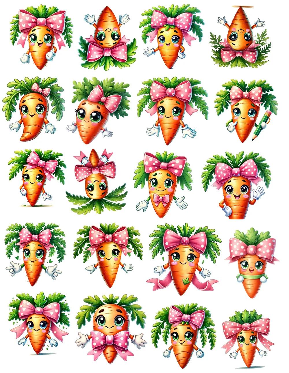 

20pcs Creative Kawaii Self-made Cute pink bow carrot Stickers/ Beautiful decorative Sticker /DIY Craft Photo Albums stationary білий