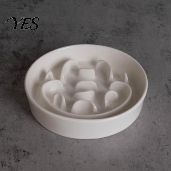 Spine Protection Pet Bowl Elevated Slow Feeder, Ceramic Dog with Stand, Prevents Holder Choking, Protects Spine, Raised Food for Cats Dogs Anti-Choke