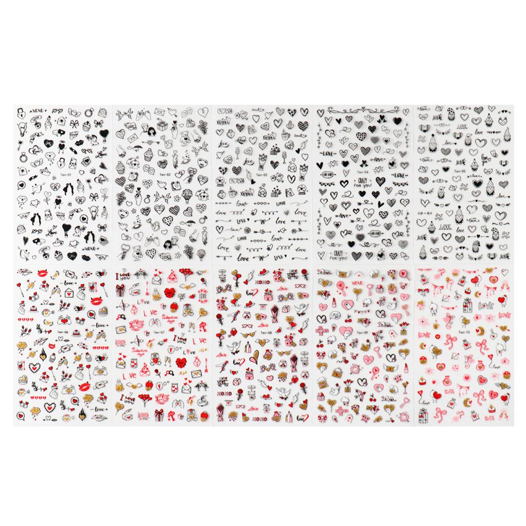 New Nail Art Sticker Valentine's Day Love Natural Line Adhesive Nail Sticker