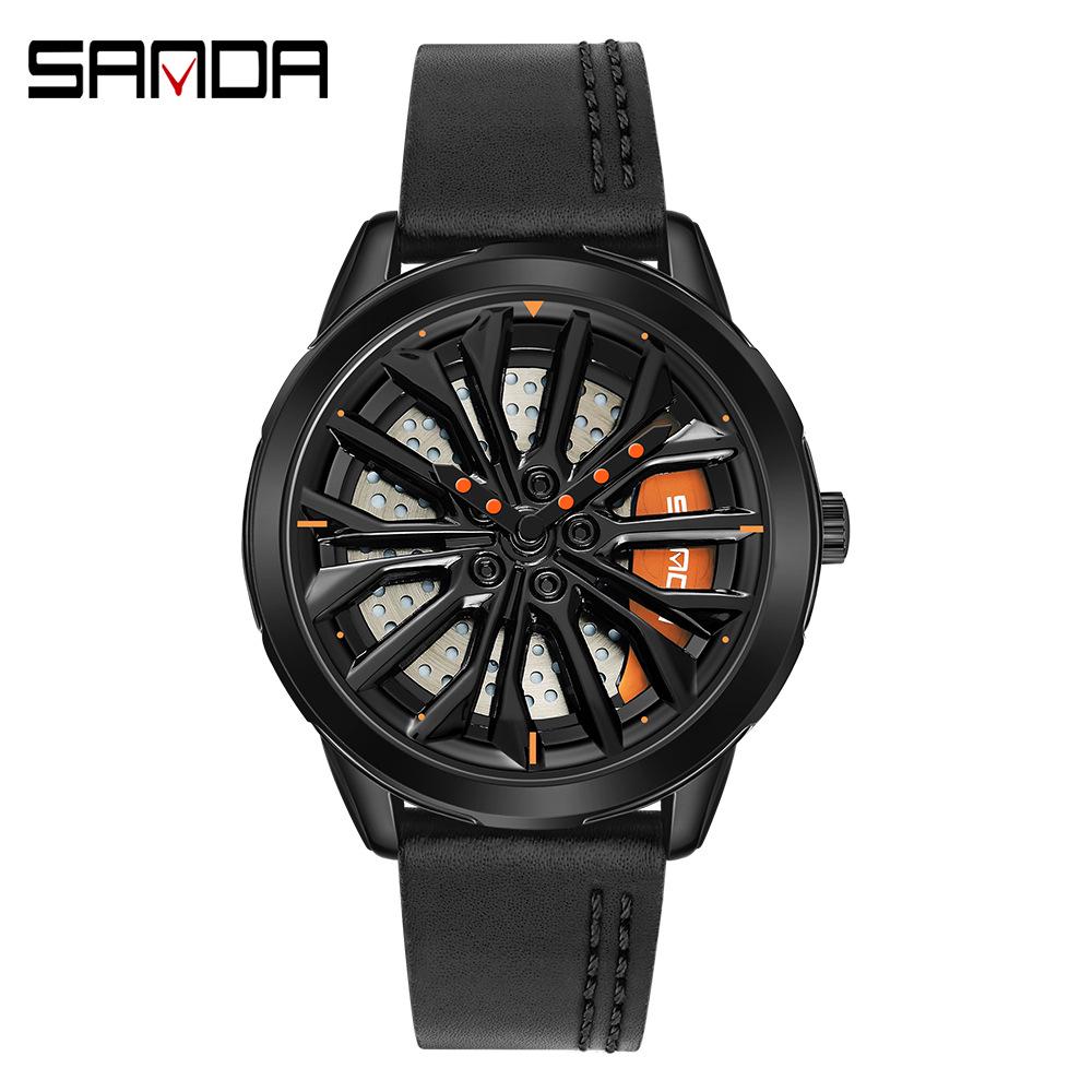 Sanda Meilleure Vente 1088 Montre pour Adolescent: Personnalisé, Cadran Rotatif 3D, Tendance, Quartz Étanche.