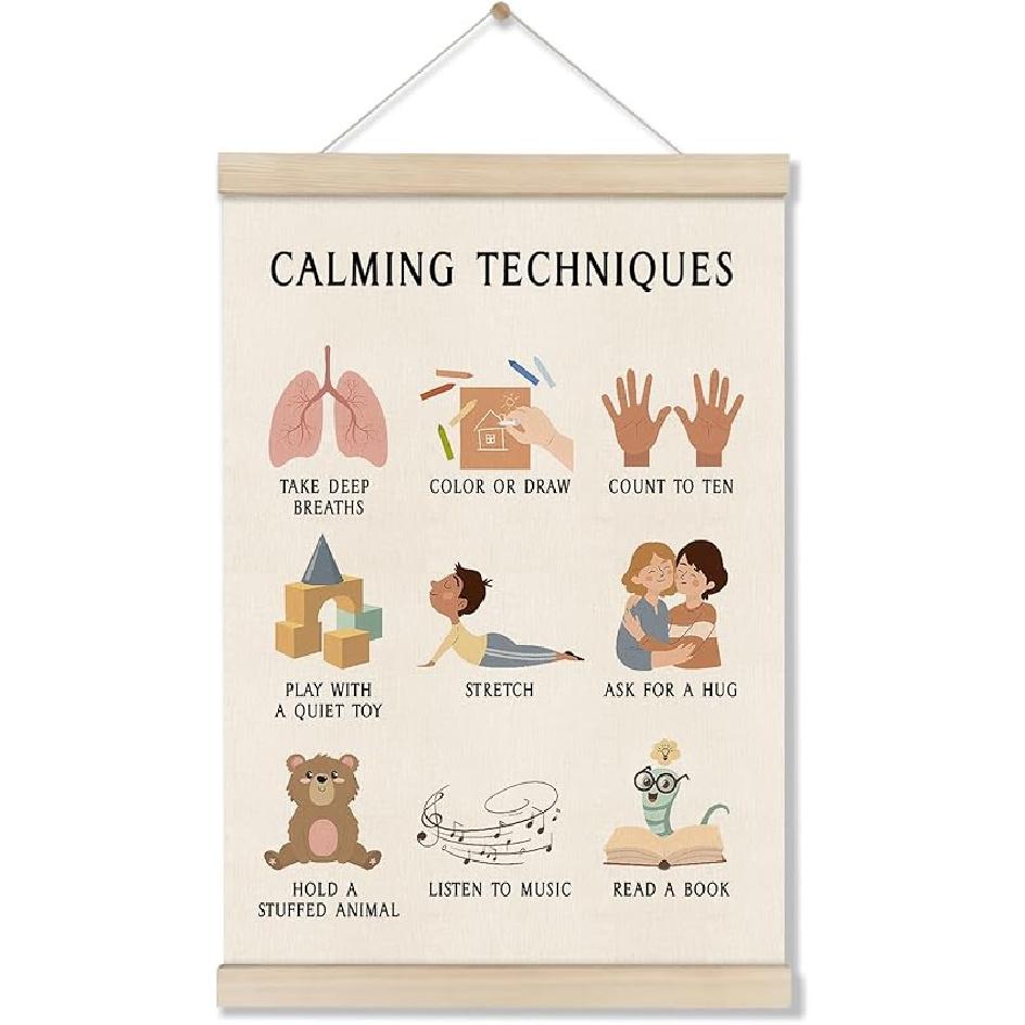 Mental Health Posters Hanger Frame, Circle Of Control Poster 16x12 Inch, pirational Wall Art for Homeschool Counseling Office Classroom, Therapy