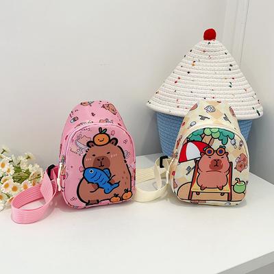 Nova bolsa mensageiro para meninos e meninas, desenho animado fofo, grande capacidade, casual, versátil, bolsa de ombro, bolsa de peito infantil