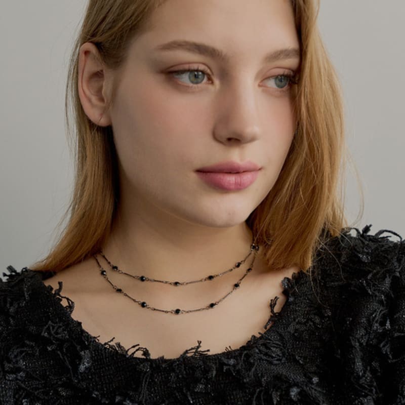 MUSE BY ROSE MiiA layered chain necklace [BLACK]