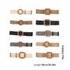 Plastic Buckle Waist Belt Aesthetic Braided Belt Decorative Waistband Wide Belt for Dress Elegant Weaving Waiststrap