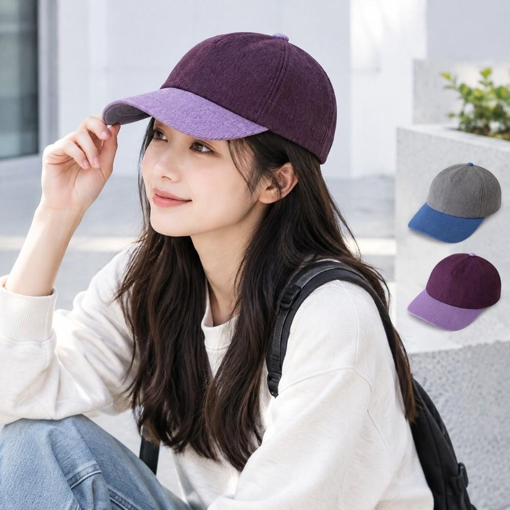 Color Matching Flat-brim Cap Corduroy Autumn Winter Hat Retro Sun Cap Men Women