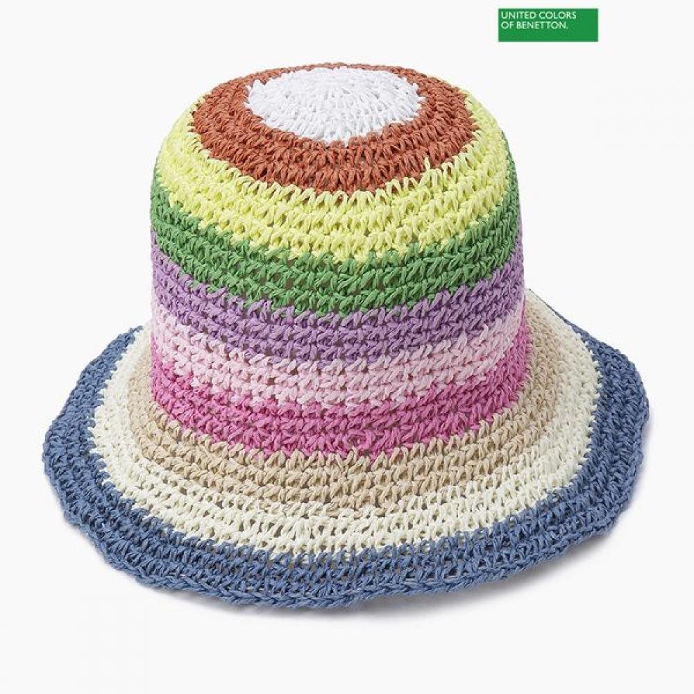 Benetton Benetton Gestreifte Rattan-Strickmütze Bccpa8531