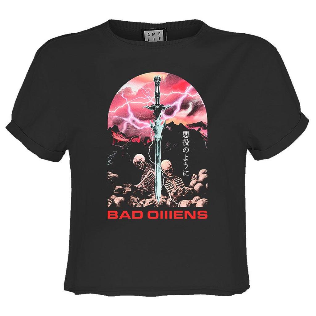Amplified Womens/Ladies Fantasy Sword Bad Omens Crop T-Shirt