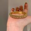 Vintage Heavy-duty Gold Bracelet for Women, French Retro Luxury Palace Style Bangle