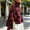 Gepunktetes Jeanshemd für Damen Locker geschnittenes Hemd mit Knöpfen und Brusttaschen Lässige Oversize-Jacke Frühling Sommer Modisches Trendiges Hemd